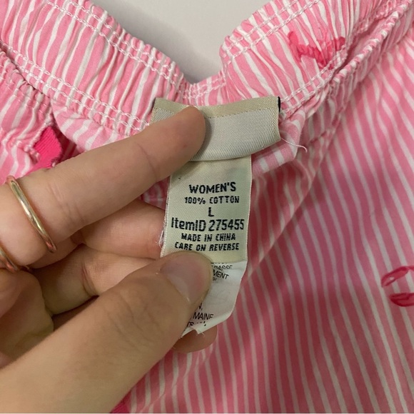 [L.L. Bean] Women's Pink & White Lobster Print Striped Women's Shorts - Picture 4 of 6